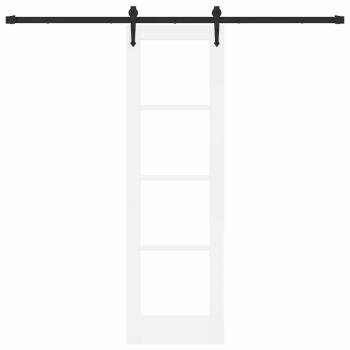 Schiebetür ORKDAL 61 x 198,5 cm Massivholz Kiefer und Glas Weiß
