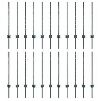 Eingebetteter Zaunpfosten 22 stk. Grün 120 cm