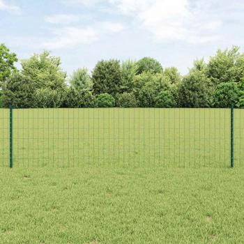 ARDEBO.de - Euro-Zaun mit Pfosten 10 x 0,6 m PVC-beschichteter Stahl Grün