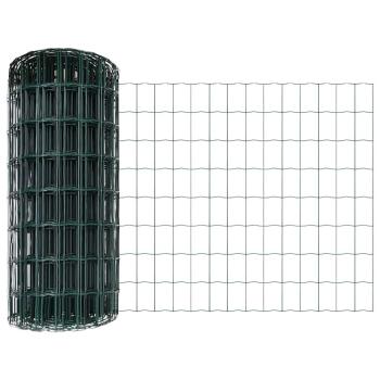 Euro-Zaun mit Pfosten 10 x 0,6 m PVC-beschichteter Stahl Grün