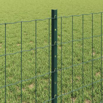 Euro-Zaun mit Pfosten 10 x 0,6 m PVC-beschichteter Stahl Grün