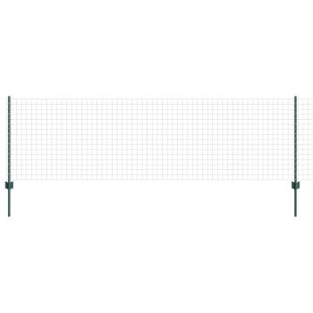 Zaun mit Pfosten Grün 0,8 x 25 m Stahl und PVC