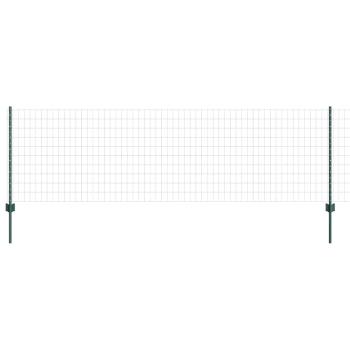 Euro-Zaun mit Pfosten 25 x 0,8 m PVC-beschichteter Stahl Grün