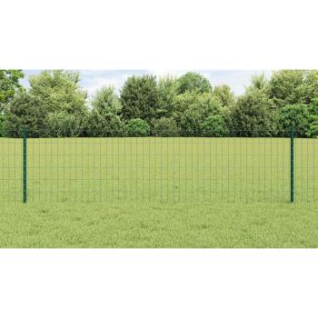 Zaun mit Pfosten Grün 0,6 x 25 m Stahl und PVC