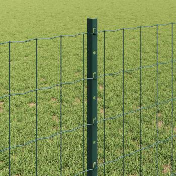 Euro-Zaun mit Pfosten 25 x 0,8 m PVC-beschichteter Stahl Grün