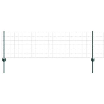 Euro-Zaun mit Pfosten 25 x 0,6 m PVC-beschichteter Stahl Grün