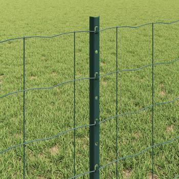 Euro-Zaun mit Pfosten 25 x 0,6 m PVC-beschichteter Stahl Grün