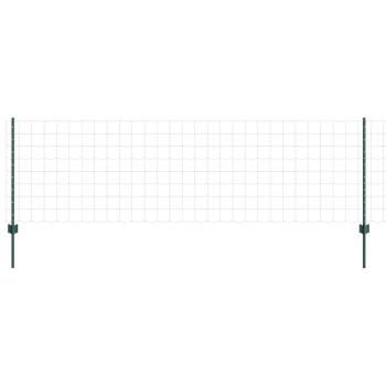 Zaun mit Pfosten Grün 0,8 x 25 m Stahl