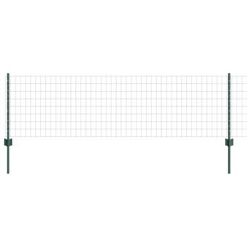Zaun mit Pfosten Grün 0,6 x 50 m Stahl und PVC