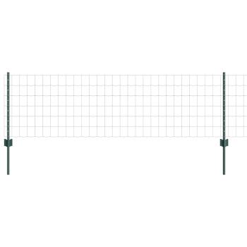 Euro-Zaun mit Pfosten 50 x 0,6 m PVC-beschichteter Stahl Grün