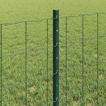 Euro-Zaun mit Pfosten 50 x 0,6 m PVC-beschichteter Stahl Grün