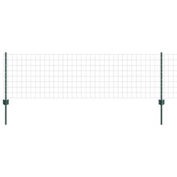 Zaun mit Pfosten Grün 0,6 x 25 m Stahl und PVC