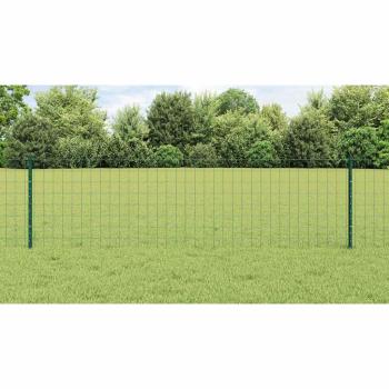 Eurozaun mit Pfosten 50 x 0,6 m PVC-beschichteter Stahl Grün