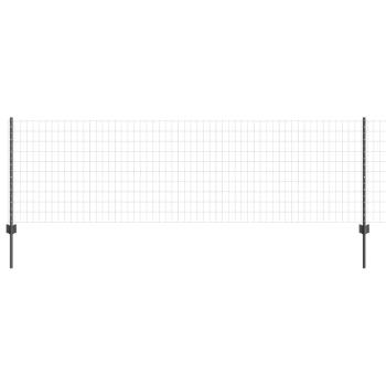 Euro-Zaun mit Pfosten 25 x 0,8 m PVC-beschichteter Stahl Grau