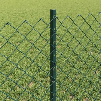 Maschendrahtzaun mit Pfosten 10 x 0,6 m PVC-beschichteter Stahl
