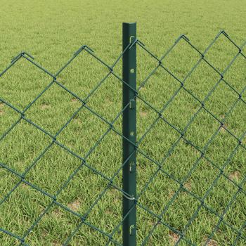Maschendrahtzaun mit Pfosten 10 x 0,6 m PVC-beschichteter Stahl