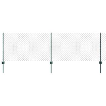 Maschendrahtzaun mit Pfosten 25 x 0,8 m PVC-beschichteter Stahl