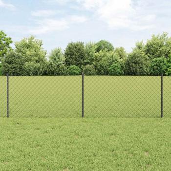ARDEBO.de - Maschendrahtzaun mit Pfosten 25 x 0,6 m PVC-beschichteter Stahl