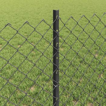 Maschendrahtzaun mit Pfosten 25 x 0,6 m PVC-beschichteter Stahl