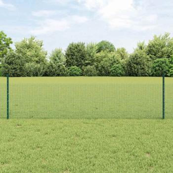 ARDEBO.de - Geschweißter Drahtzaun mit Pfosten 10 x 0,5 m Verzinkter Stahl
