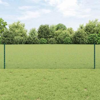 ARDEBO.de - Geschweißter Drahtzaun mit Pfosten 10 x 0,6 m Grün Netz