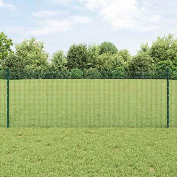 ARDEBO.de - Geschweißter Drahtzaun mit Pfosten 25 x 0,8 m Grün Netz