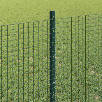 Geschweißter Drahtzaun mit Pfosten 25 x 0,8 m Grün Netz