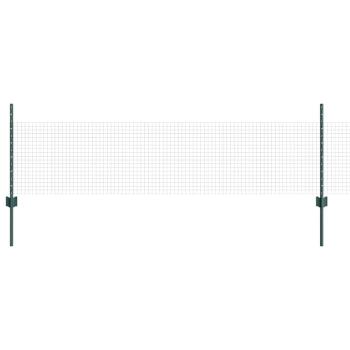 Geschweißter Drahtzaun mit Pfosten 50 x 0,5 m Grün Netz