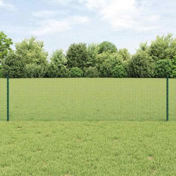 ARDEBO.de - Geschweißter Drahtzaun mit Pfosten 100 x 0,6 m Grün Netz