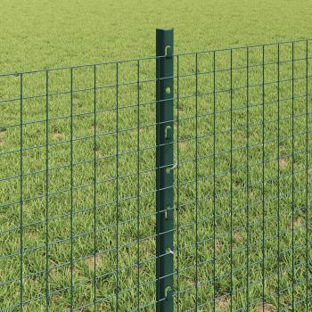 Geschweißter Drahtzaun mit Pfosten 100 x 0,6 m Grün Netz