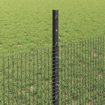 Geschweißter Drahtzaun mit Pfosten 50 x 0,5 m Grau Netz