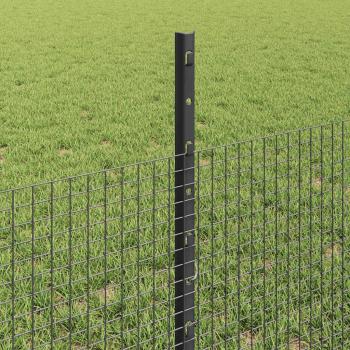 Geschweißter Drahtzaun mit Pfosten 100 x 0,5 m Grau Netz