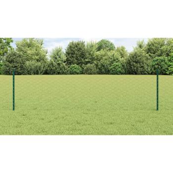 Sechseckiger Zaun mit Pfosten 25 x 0,5 m Grün Netz