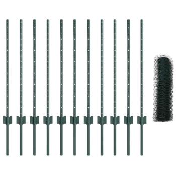 Zaun mit Pfosten Grün