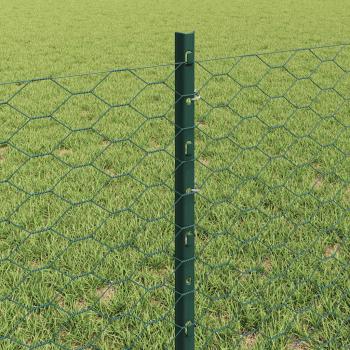 Sechseckzaun mit Pfosten 50 x 0,6 m PVC-beschichteter Stahl