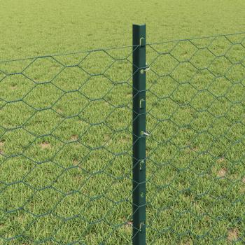 Sechseckzaun mit Pfosten 50 x 0,8 m PVC-beschichteter Stahl