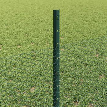Sechseckzaun mit Pfosten 100 x 0,5 m PVC-beschichteter Stahl