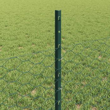 Sechseckzaun mit Pfosten 100 x 0,5 m PVC-beschichteter Stahl