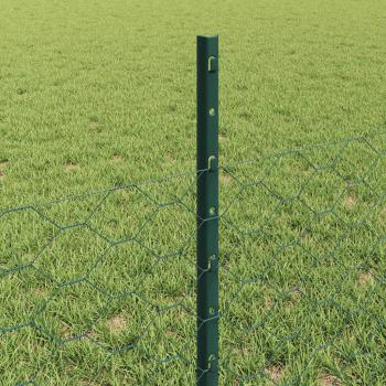 Sechseckzaun mit Pfosten 100 x 0,5 m PVC-beschichteter Stahl
