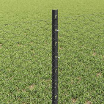 Sechseckzaun mit Pfosten 25 x 0,6 m PVC-beschichteter Stahl