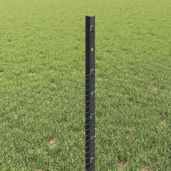 Sechseckzaun mit Pfosten 50 x 0,5 m PVC-beschichteter Stahl