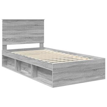 Bettrahmen Sonoma-Grau 100 x 200 cm Massives Kiefernholz