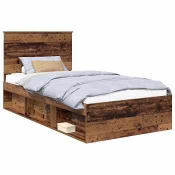 Bettrahmen Altholz 100 x 200 cm Massives Kiefernholz