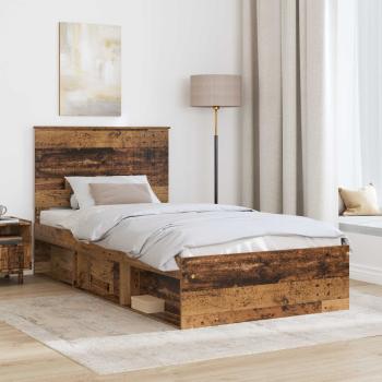 Bettrahmen Altholz 100 x 200 cm Massives Kiefernholz