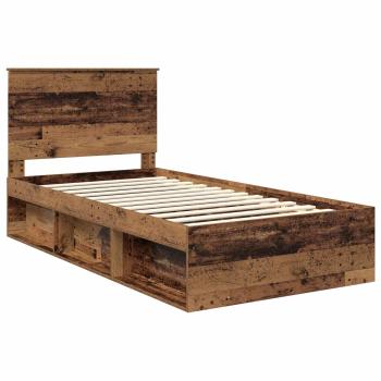 Bettrahmen Altholz 100 x 200 cm Massives Kiefernholz
