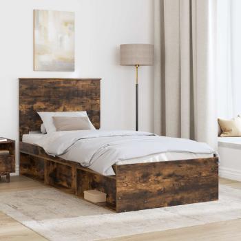 Bettrahmen Räuchereiche 90 x 200 cm Massives Kiefernholz