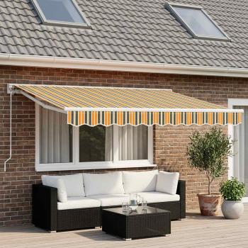 ARDEBO.de - Ersatzvolant für Markise für 3 m Grün-gelb gestreift Polyester
