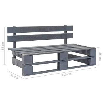 6-tlg. Paletten-Lounge-Set Grau Imprägniertes Kiefernholz