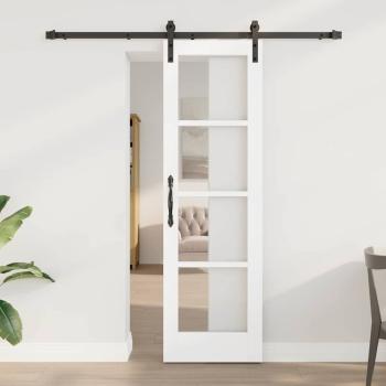 ARDEBO.de - Schiebetür ORKDAL Weiß und Schwarz 61 x 198,5 cm