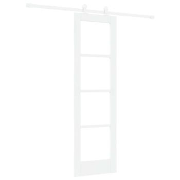 Schiebetür ORKDAL 61 x 198,5 cm Massivholz Kiefer und Glas Weiß